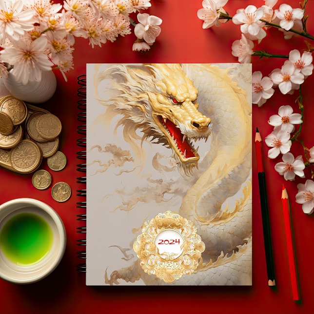 Regal Dragon Lore: Gewohnter goldener Drache Notizbuch (Mystical Golden Chinese Dragon, Chinese New Year Gifts)