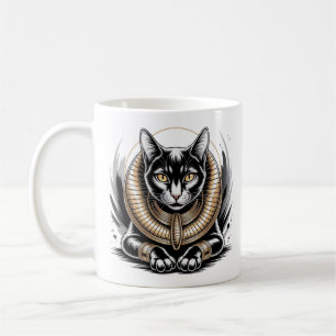 Regal Egyptian Black Cat Art Kaffeetasse