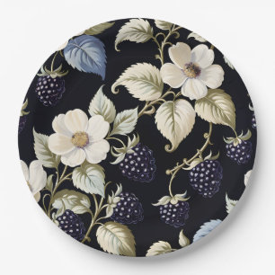 Regal Elegance BlackBerry & Blooms Pappteller