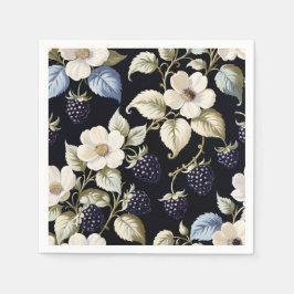 Regal Elegance BlackBerry & Blooms Serviette