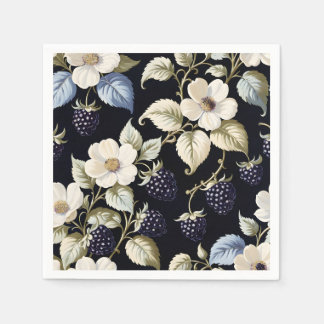 Regal Elegance BlackBerry & Blooms Serviette