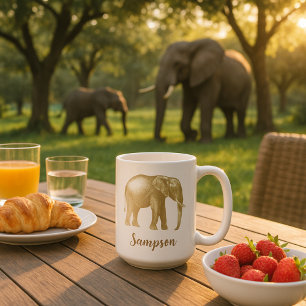 Regal Elephant Gold Stamps Kaffeetasse