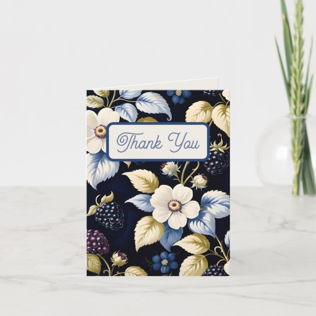 Regal Floral Elegante: Brautparty Dankeskarte (Vorderseite)