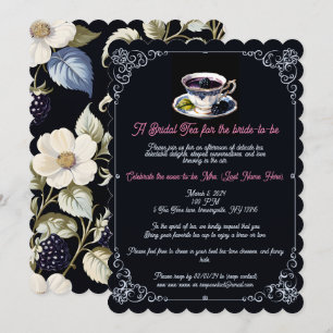 Regal Floral Eleganz: Hochzeitsteeparty-Einladung Einladung