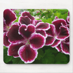 Regal Geranium Flowers Elegant Maroon Floral Lugga Mousepad
