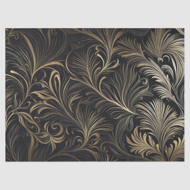 Regal Gold auf Black Decoupage Papier (Vorderseite)