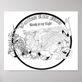 Regal Gold Griffin Coloring Page Poster