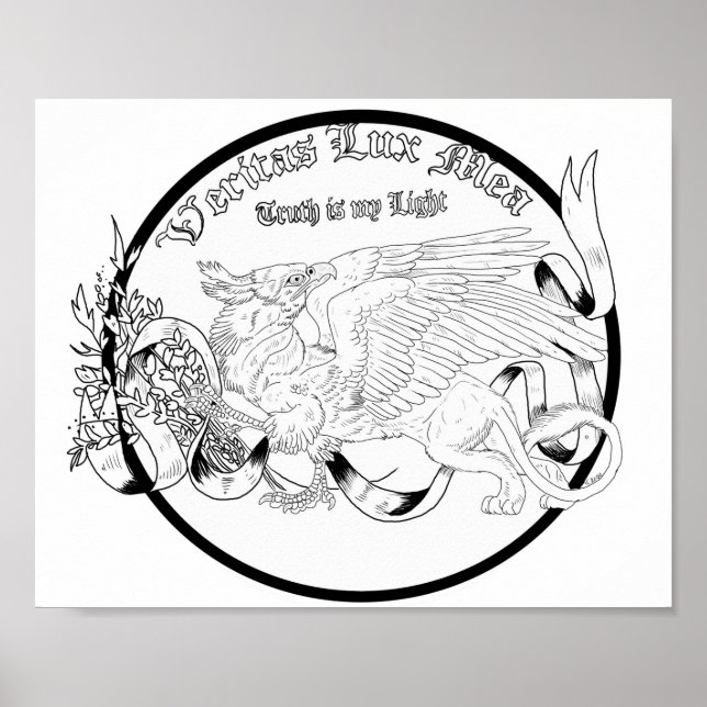 Regal Gold Griffin Coloring Page Poster (Vorne)