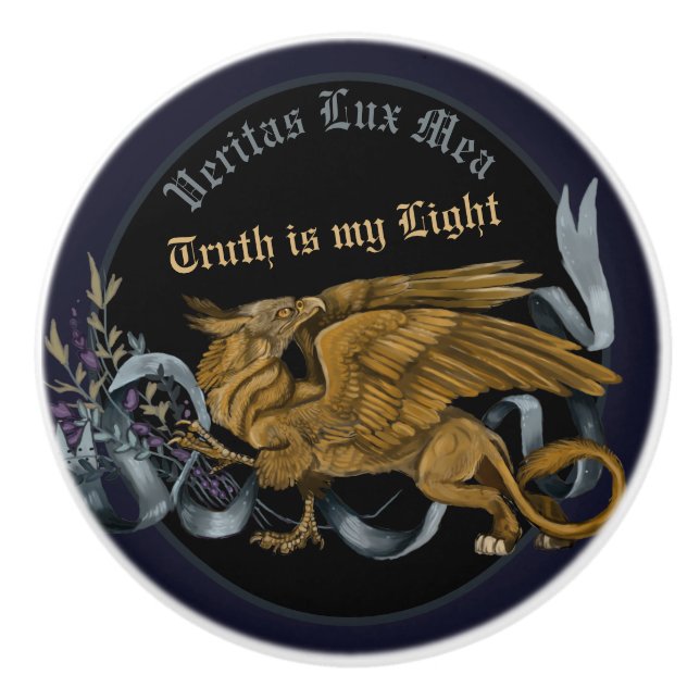 Regal Gold Griffin Keramikknauf (Vorderseite)