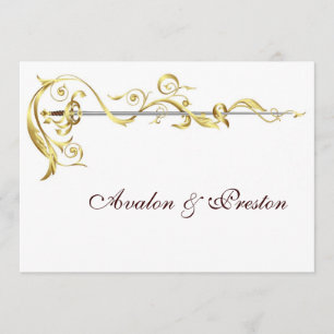 Regal Gold Scroll Ribbon Hochzeit Einladung