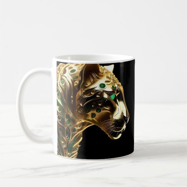 Regal Grace: Der Goldene Jaguar mit den Emeralds Kaffeetasse (Links)