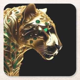 Regal Grace: Der Goldene Jaguar mit den Emeralds Rechteckiger Pappuntersetzer