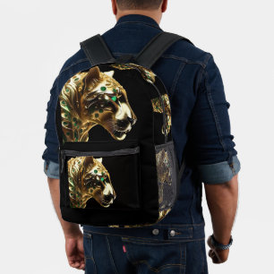 Regal Grace: Der mit Smaragden verzierte Goldjagua Bedruckter Rucksack