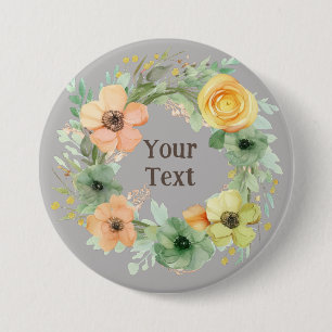 Regal Green Blume Wreath Lapel Brooch Button