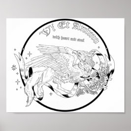 Regal Griffin Coloring Page Poster