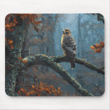 Regal Hawk Blue Forest Zweig Mauspad