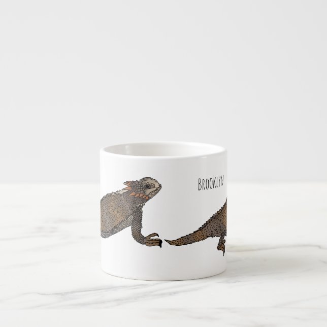 Regal-Horned-Eidechsen-Cartoon Espressotasse (Vorderseite)