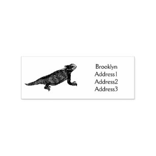 Regal-Horned-Eidechsen-Cartoon Gummistempel