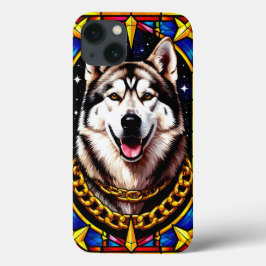 Regal Husky Portrait mit Gold Chain Case-Mate iPhone Hülle