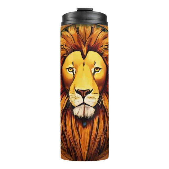 Regal Hydration: Majestic Lion Water Flasche (Vorderseite)