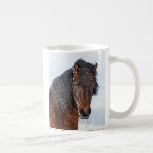 Regal Icelandic Horse Headshot Kaffeetasse (Rechts)