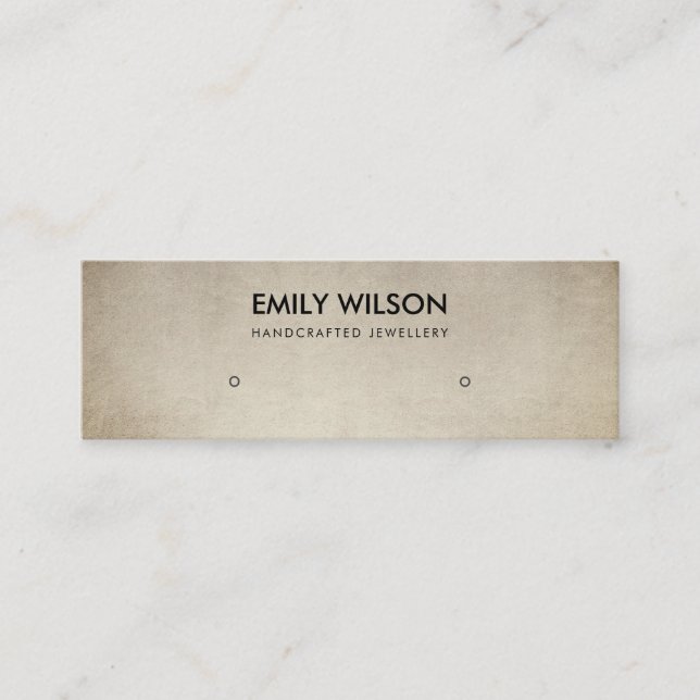 REGAL IMITATS GOLD BROWN STUD EARRING DISPLAY LOGO MINI VISITENKARTE (Vorderseite)