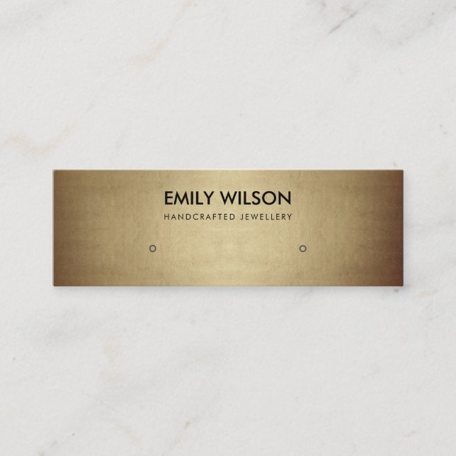 REGAL IMITATS GOLD COPPER STUD EARRING DISPLAY LOG MINI VISITENKARTE (Vorderseite)