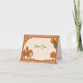 Regal Indian Wedding Thank You Card | Saffron&Gold Dankeskarte