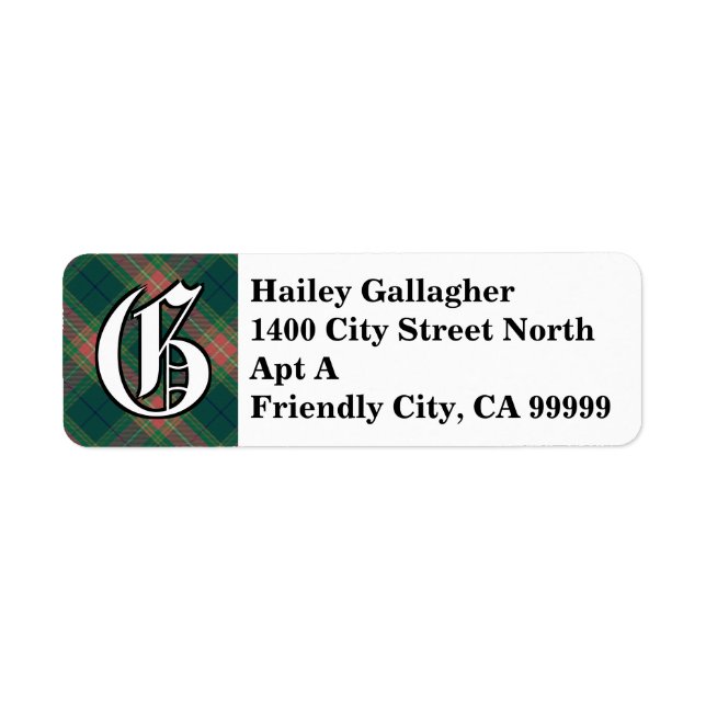 Regal Irish Clan Gallagher Tartan Monogram (Vorne)