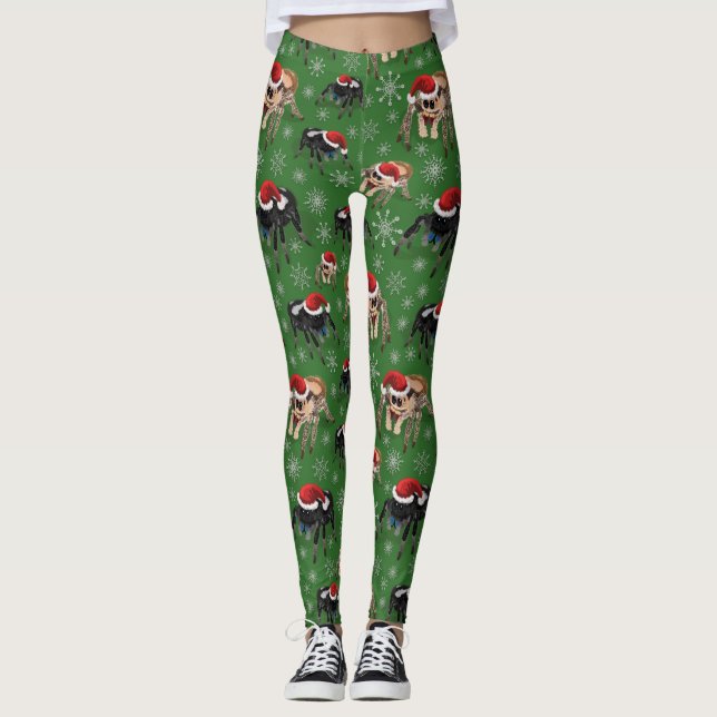 Regal Jumping Spider Phiddipus Regius Holiday Moss Leggings (Vorderseite)