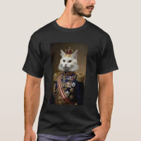 Regal Katze in königlicher Kleidung mit Medaillen
