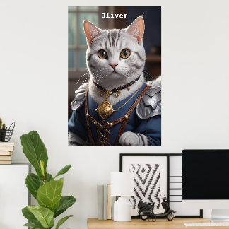 Regal Knight American Shorthair Cat Majestic Poster