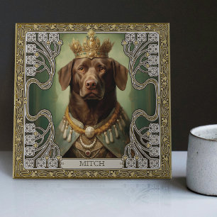 Regal Labrador Art Deco Persönliche Kunst Fliese