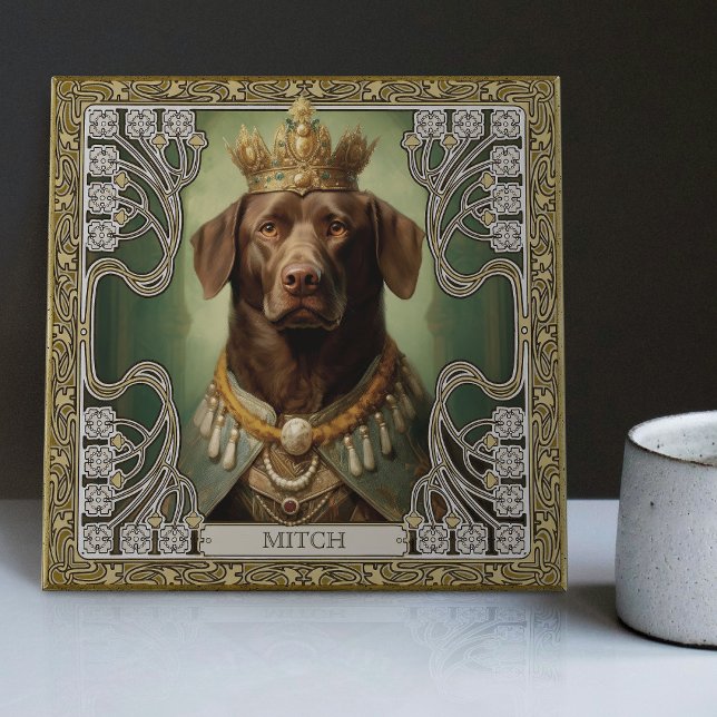 Regal Labrador Art Deco Persönliche Kunst Fliese (Von Creator hochgeladen)