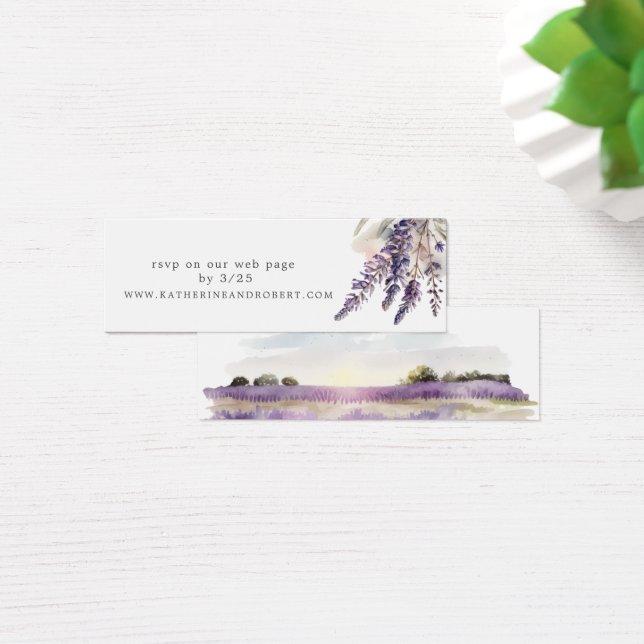 Regal Lavender Floral Wedding Website Card (Schreibtisch)