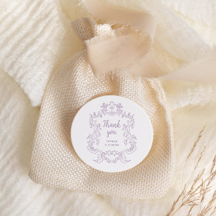 Regal Lavender   Vintage Barockrahmenverheiratung Runder Aufkleber