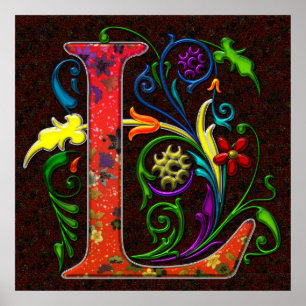 REGAL Letter L mit Hintergrund Poster