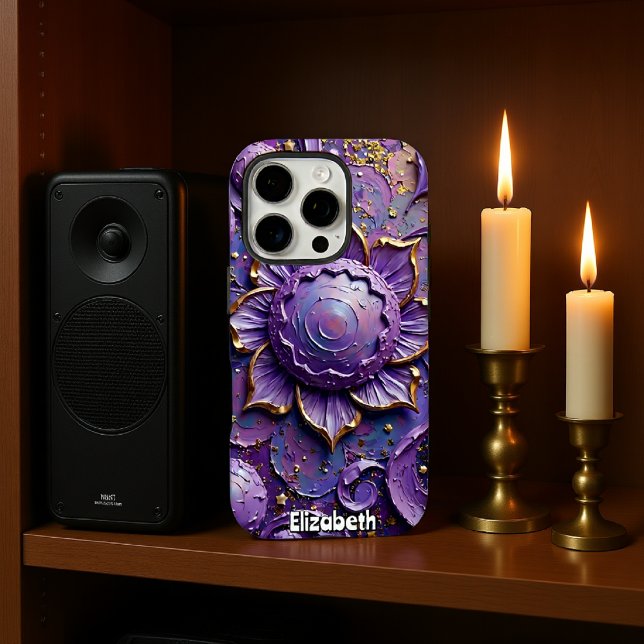 Regal Lila floral Abstrakt Art Case-Mate iPhone Hülle (Von Creator hochgeladen)