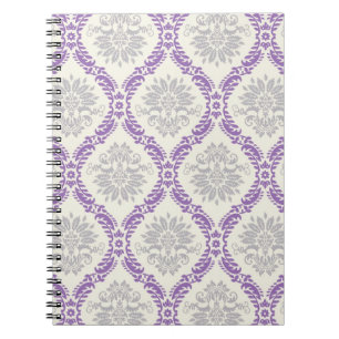 Regal lila grau und cremefarbene Damaskus Notizblock
