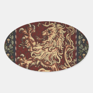 Regal Lion Tapestry Ovaler Aufkleber