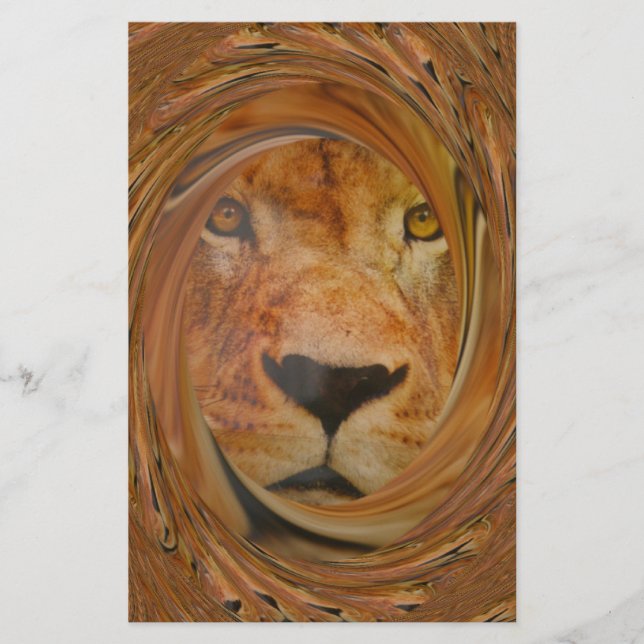 Regal Lion's Face Whirl Artwork-Musterdesign (Vorderseite)