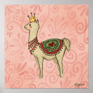 Regal Little Llama Poster