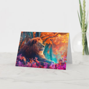 Regal-Löwe im Design Enchanted Forest Karte
