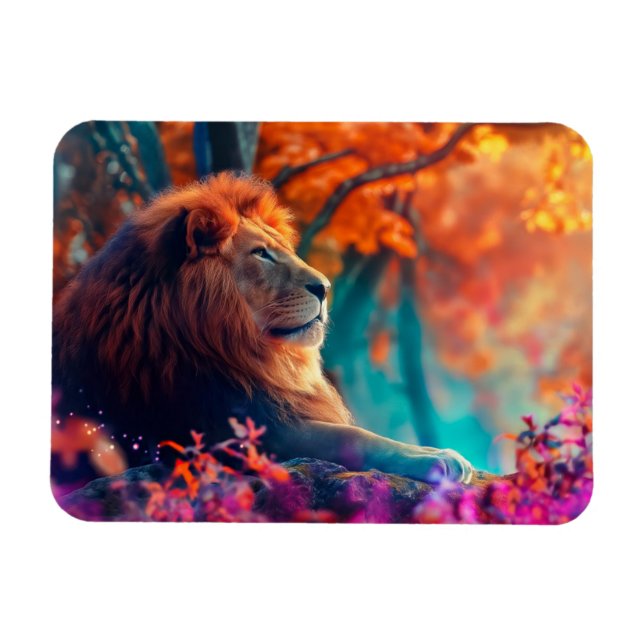 Regal-Löwe im Design Enchanted Forest Magnet (Horizontal)