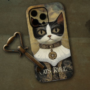 Regal mittelalterliche Smoking-Katze regiert iPhone 16 Pro Max Hülle