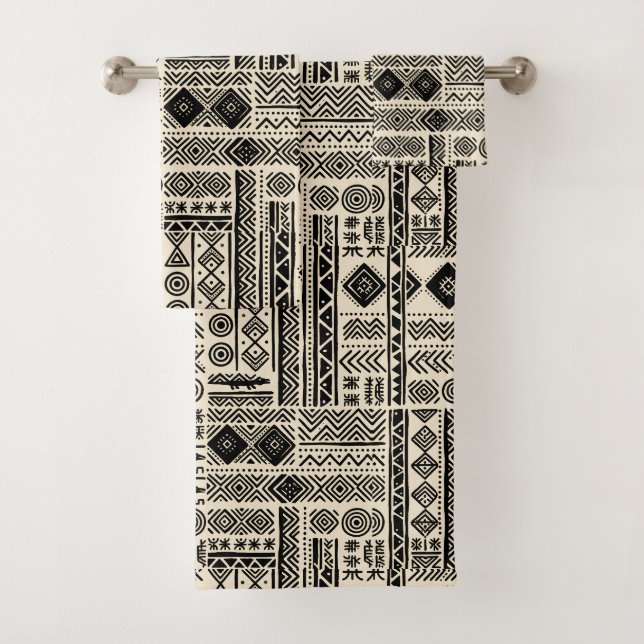 Regal Modern Mudcloth Design Badhandtuch Set (Insitu)