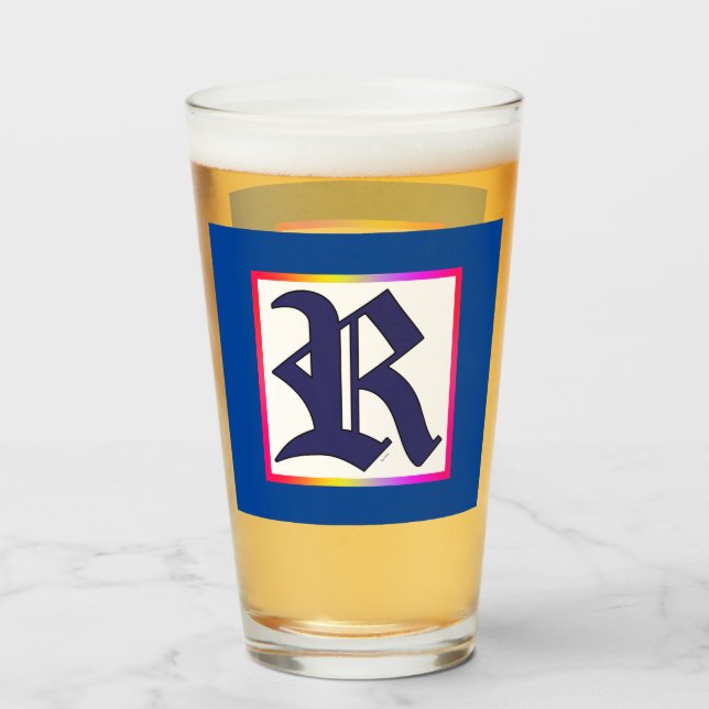 REGAL MONOGRAM, ANFANG R Bier Glas (Vorne (Gefüllt))