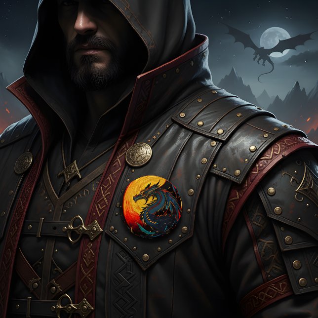 Regal Moonlit Dragon Button - Bold & Majestic (Von Creator hochgeladen)