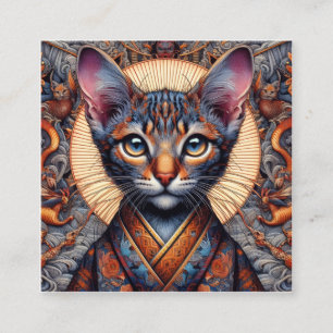 Regal Mythic verzierte Fantasy-Katze Quadratische Visitenkarte