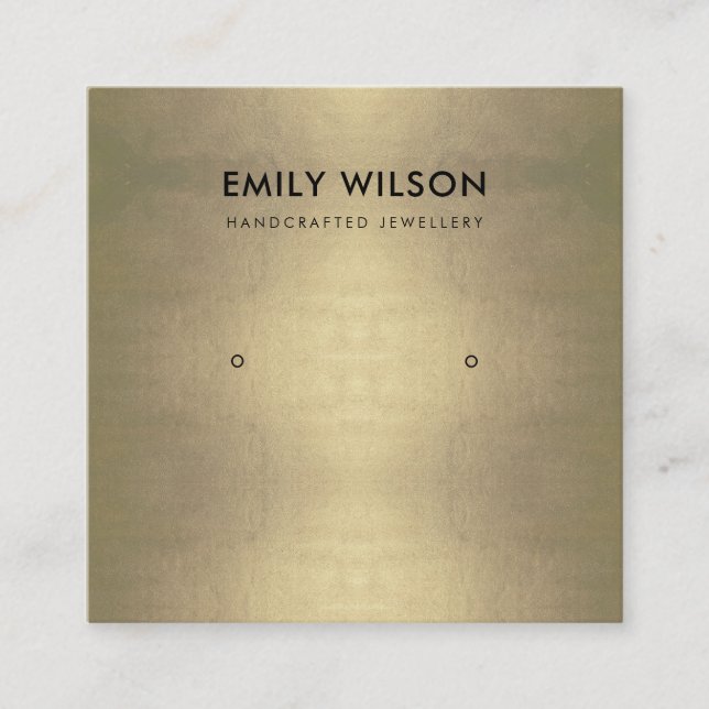 REGAL PALE GOLD FOIL STUDIEREN EARRING DISPLAY LOG QUADRATISCHE VISITENKARTE (Vorderseite)